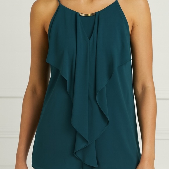 New York and Company Teal Woven Sleeveless Camisole Size M - Picture 1 of 8